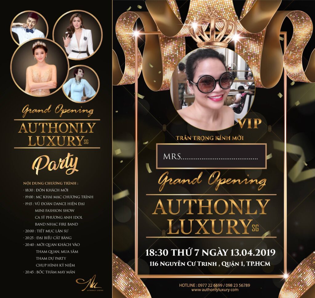 Hình ảnh khách mời trên thư mời khai trương online của thẩm mỹ viện