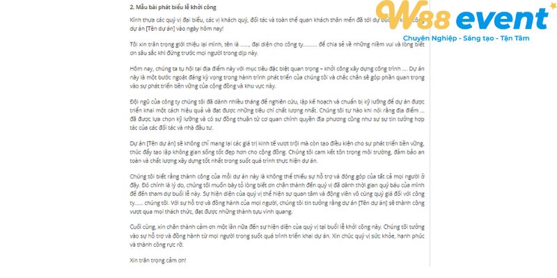 Mẫu bài phát biểu lễ khởi công ngắn gọn đầy đủ ý