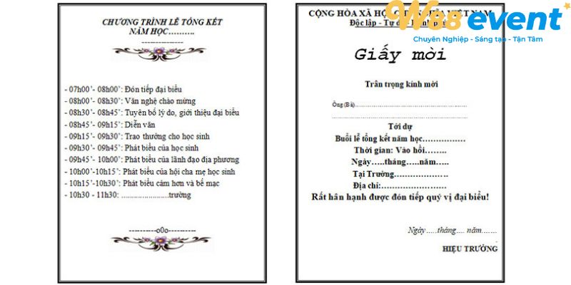 Vai trò của mẫu thư mời dự lễ trong sự kiện