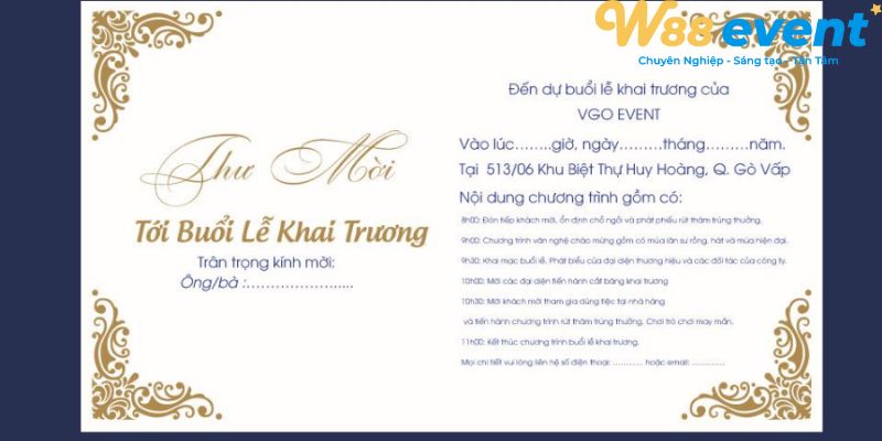 Thiết kế thư mời dự lễ đơn giản 